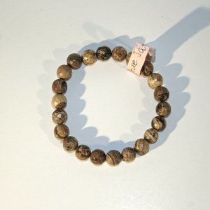 Genuine Picture Jasper Stone Stretch Bracelet